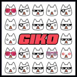 Grid of Giko cat heads